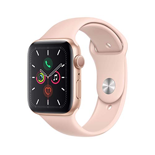 Apple Watch Series 5 44mm (GPS) - Aluminiumgehäuse Gold Sandrosa Sportarmband (Generalüberholt) von Apple