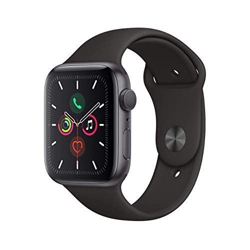 Apple Watch Series 5 44mm (GPS) - Aluminiumgehäuse Space Grau Schwarz Sportarmband (Generalüberholt) von Apple