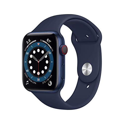 Apple Watch Series 6 (GPS + Zellular, 44MM) Aluminiumgehäuse Blau mit Tiefe Marine Sportarmband (Generalüberholt) von Apple