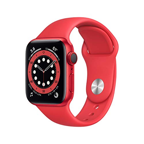 Apple Watch Series 6 GPS + Cellular, 40 mm Produkt (ROT) Aluminiumgehäuse mit Produkt (ROT) Sportband (Generalüberholt) von Apple