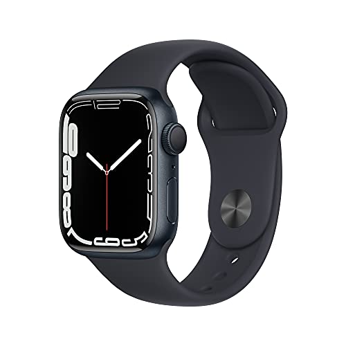 Apple Watch Series 7 (GPS, 41 mm) – Midnight Aluminiumgehäuse mit Midnight Sport Band (Generalüberholt) von Apple