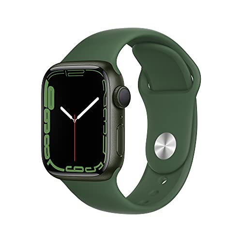 Apple Watch Series 7 (GPS, 41MM) Aluminiumgehäuse Grün mit Clover Sportarmband (Generalüberholt) von Apple