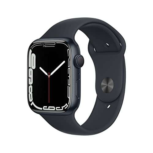 Apple Watch Series 7 (GPS, 45MM) Aluminiumgehäuse Mitternachts mit Mitternachts Sportarmband (Generalüberholt) von Apple