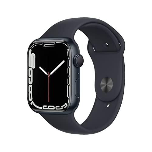 Apple Watch Series 7 (GPS, 45MM) - Mitternachts-Aluminiumgehäuse mit Mitternachts-Sportarmband (Generalüberholt) von Apple