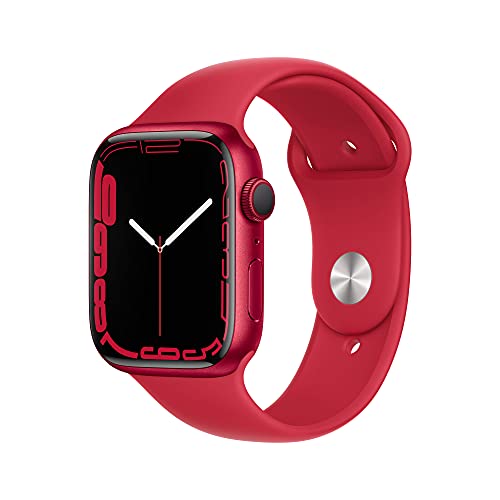 Apple Watch Series 7 (GPS, 45mm) Aluminium Case with RED Sport Band (Generalüberholt) von Apple