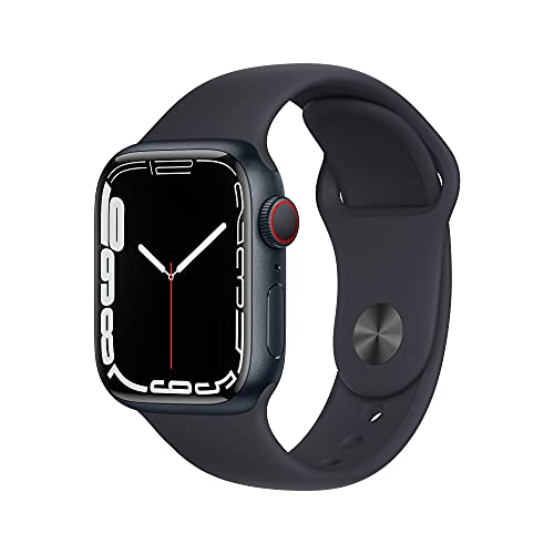 Apple Watch Series 7 (GPS + Cellular, 41MM) - Aluminiumgehäuse Mitternacht mit Sportarmband Mitternacht (Generalüberholt) von Apple