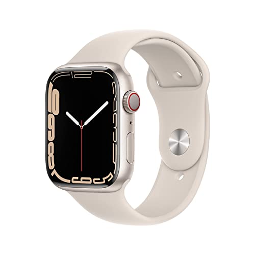 Apple Watch Series 7 (GPS + Zellular, 45MM) Aluminiumgehäuse Polarstern mit Polarstern Sportarmband (Generalüberholt) von Apple