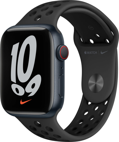 Apple Watch Series 7 Nike 45mm Cellular Nike Sportarmband anthrazit Aluminiumgehäuse mitternacht Apple Watch Series 7 Nike 45mm Cellular Nike Sportarmband anthrazit Aluminiumgehäuse mitternacht von Apple