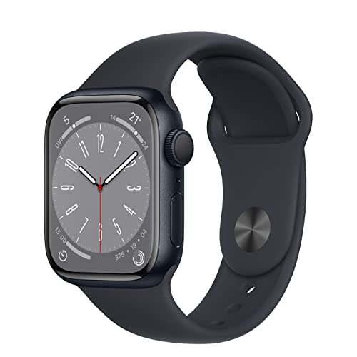 Apple Watch Series 8 (GPS, 41MM) Aluminiumgehäuse Mitternacht mit Mitternacht Sportarmband (Generalüberholt) von Apple