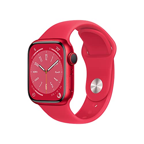 Apple Watch Series 8 (GPS, 41mm) Aluminiumgehäuse Product(RED) met Sportarmband Product(RED), One Size (Generalüberholt) von Apple