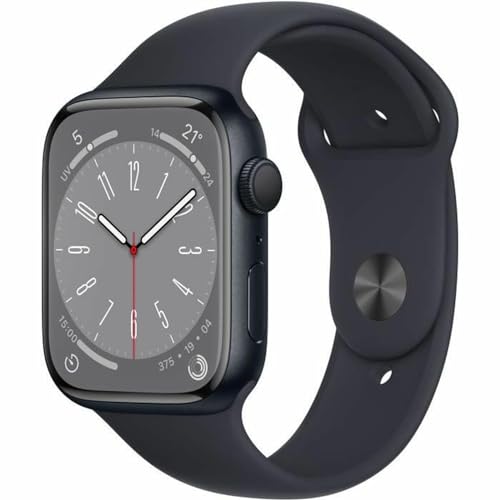 Apple Watch Series 8 (GPS, 45MM) Aluminiumgehäuse Mitternacht mit Mitternacht Sportarmband (Generalüberholt) von Apple