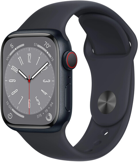 Apple Watch Series 8 41mm Cellular Sportarmband mitternacht Aluminiumgehäuse mitternacht von Apple