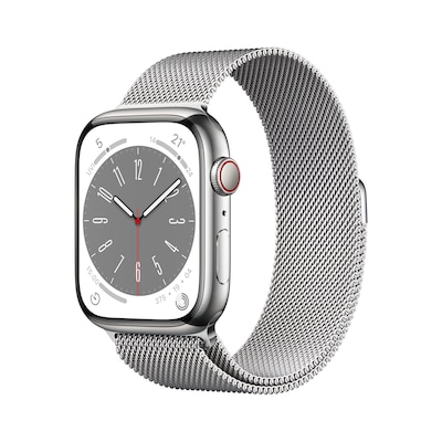 Apple Watch Series 8 LTE 45mm Edelstahl Silber Milanaise Silber von Apple