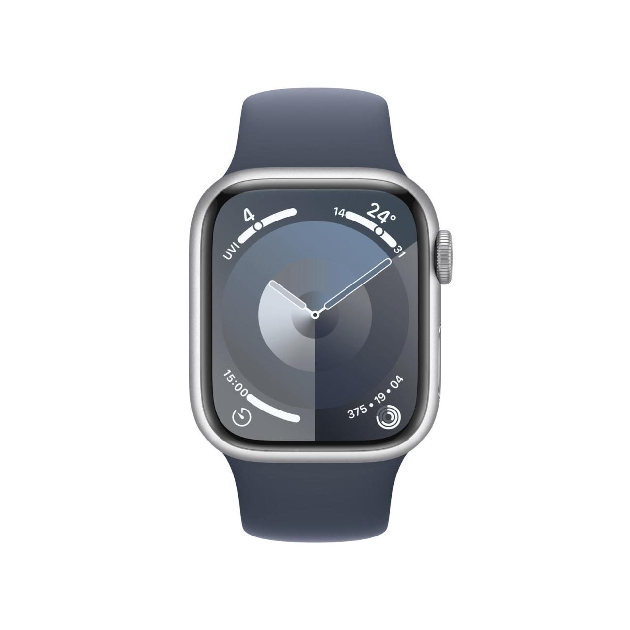 Apple Watch Series 9 (GPS) 41mm Aluminiumgehäuse silber, Sportband sturmblau,... von Apple