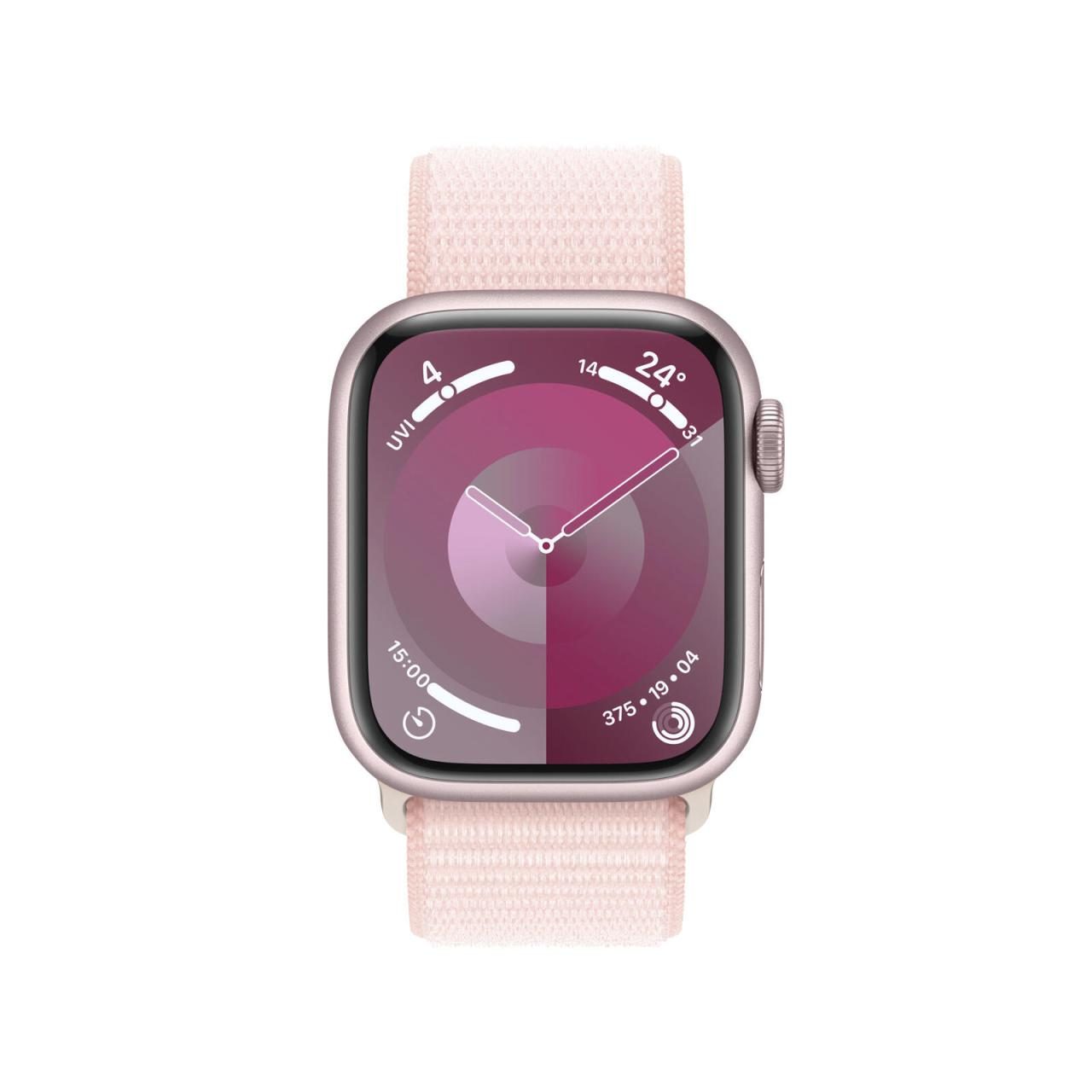 Apple Watch Series 9 (GPS) 45mm Aluminiumgehäuse pink, Sport Loop pink von Apple