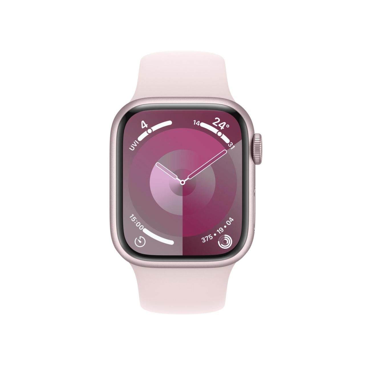 Apple Watch Series 9 (GPS) 45mm Aluminiumgehäuse pink, Sportband pink, S/M von Apple