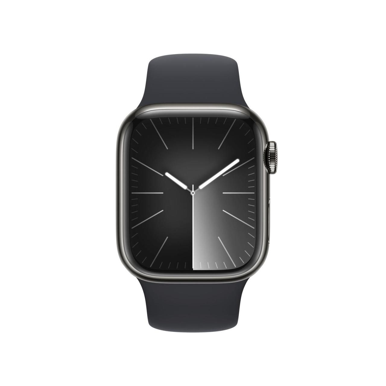Apple Watch Series 9 (GPS + Cellular) 41mm Edelstahlgehäuse grau, Sportband M... von Apple
