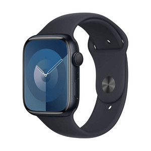 Apple Watch Series 9 45 mm Aluminium (GPS) Sportarmband M/L  mitternacht von Apple