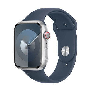 Apple Watch Series 9 45 mm Aluminium (GPS+Cellular) Sportarmband M/L  silber von Apple