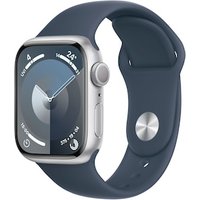 Apple Watch Series 9 GPS 41mm Aluminium Silber Sportarmband Sturmblau - M/L von Apple
