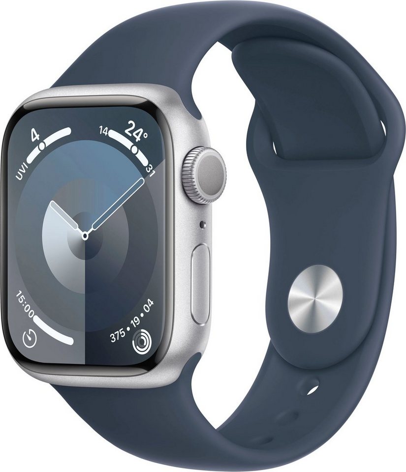 Apple Watch Series 9 GPS Aluminium 41mm S/M Smartwatch (4,1 cm/1,69 Zoll, Watch OS 10), Sport Band von Apple