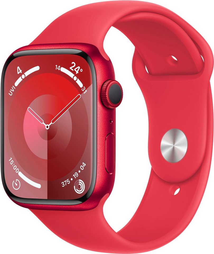 Apple Watch Series 9 GPS Aluminium 45mm S/M Smartwatch (4,5 cm/1,77 Zoll, Watch OS 10), Sport Band von Apple