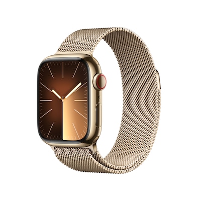 Apple Watch Series 9 LTE 41mm Edelstahl Gold Milanaise Gold von Apple