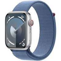 Apple Watch Series 9 LTE 45mm Aluminium Silber Sport Loop Winterblau von Apple