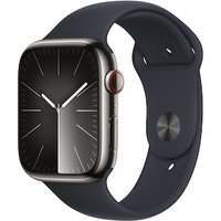 Apple Watch Series 9 LTE 45mm Edelstahl Graphit Sportarmband Mitternacht M/L von Apple