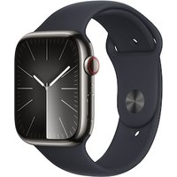 Apple Watch Series 9 LTE 45mm Edelstahl Graphit Sportarmband Mitternacht S/M von Apple