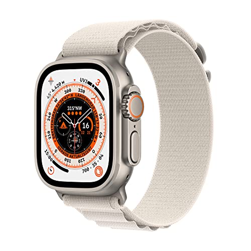 Apple Watch Ultra (GPS + Cellular mit 49mm) Titangehäuse mit Alpine Loop Polarstern - Medium (Generalüberholt) von Apple