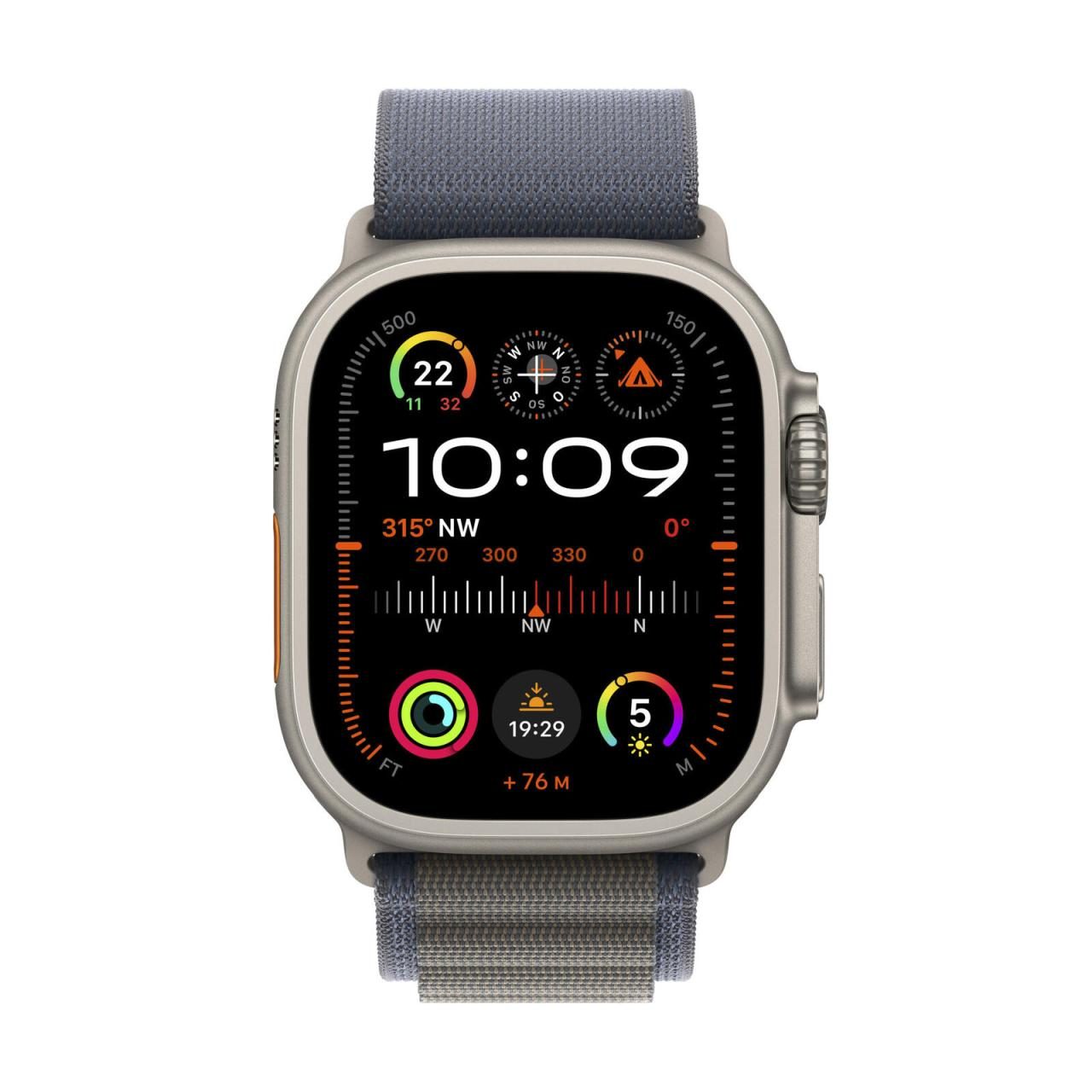 Apple Watch Ultra 2 (GPS + Cellular) 49mm Titaniumgehäuse, Alpine Loop blau, ... von Apple