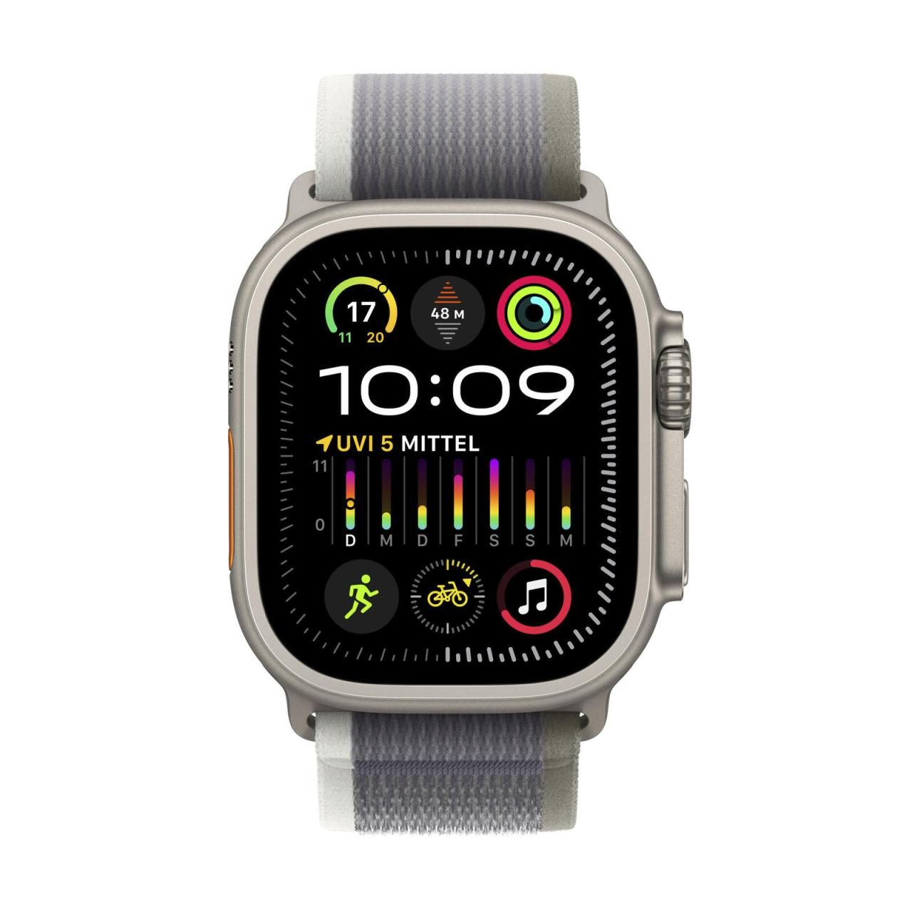 Apple Watch Ultra 2 (GPS + Cellular) 49mm Titaniumgehäuse, Trail Loop grün/gr... von Apple