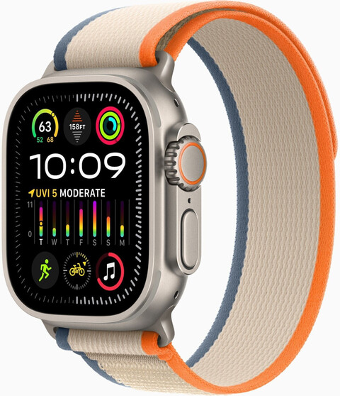 Apple Watch Ultra 2 49mm Cellular Trail Loop orange-beige M-L Titangehäuse silber Apple Watch Ultra 2 49mm Cellular Trail Loop orange-beige M-L Titangehäuse silber von Apple