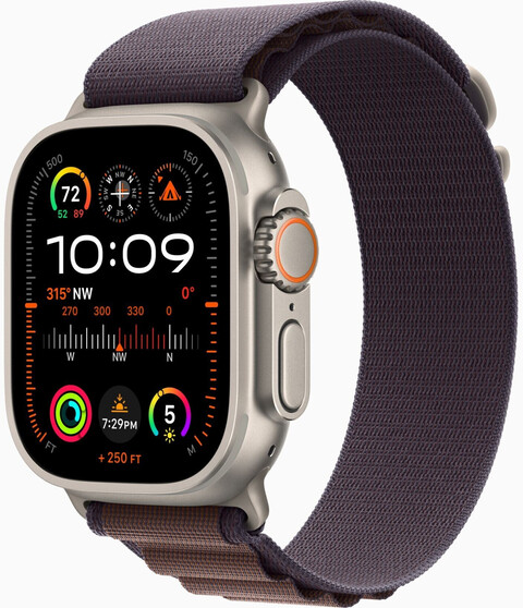 Apple Watch Ultra 2 49mm GPS Cellular Titangehäuse mit Alpine Loop indigo von Apple