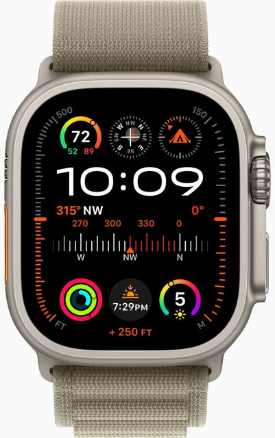 Apple Watch Ultra 2 49mm GPS Cellular Titangehäuse mit Alpine Loop olive Apple Watch Ultra 2 49mm GPS Cellular Titangehäuse mit Alpine Loop olive von Apple