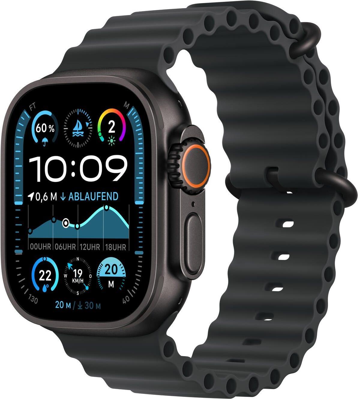 Apple Watch Ultra 2 GPS + Cellular 49mm Black Titanium Case mit Black Ocean Band (MX4P3FD/A) von Apple
