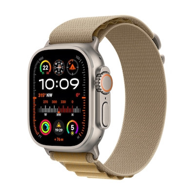 Apple Watch Ultra 2 LTE 49mm Titanium Natur Gehäuse mit Mandel Alpine Armband - L von Apple