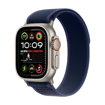 Apple Watch Ultra 2 LTE 49mm Titanium Natur Gehäuse mit blauem Trail Armband - S/M von Apple