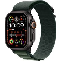 Apple Watch Ultra 2 LTE 49mm schwarzes Titan Gehäuse mit dunkelgrünem Alpin Armband - L von Apple