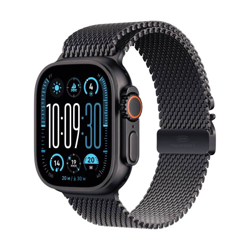 Apple Watch Ultra 2 Schwarz Titanium Milanese Loop Schwarz L 2024 GPS + Cellular 49mm von Apple