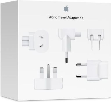 Apple World Travel Adapter Kit - Netzanschlussadapter-Kit - für P/N: MD565LL/A-HIL, MD592CH/A, MD836KH/A, MD836ZP/A, MNF72KH/A, MNF82KH/A, MNF82ZP/A von Apple