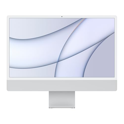 Apple iMac 2021 mit Apple M1 8-Core-CPU, 8-Core-GPU (24 Zoll, 8 GB RAM, 256 GB SSD-Speicher), Silber (Generalüberholt) von Apple