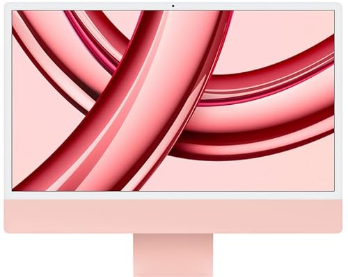 Apple iMac 2023, M3 Chip Mit 8-Core CPU und 10-Core GPU(24-Zoll, 8GB RAM, 256GB Speicher SSD, 2 Anschlüsse) Rosa (Generalüberholt) von Apple