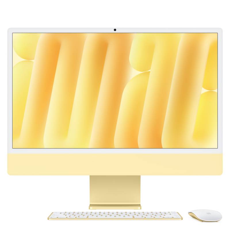 Apple iMac Gelb CZ1EK-00000010 - 61cm(24‘‘) M4 10-Core CPU, 10-Core GPU, 16GB RAM, 256GB SSD, Standardglas, Magic Keyboard TID und NUM von Apple