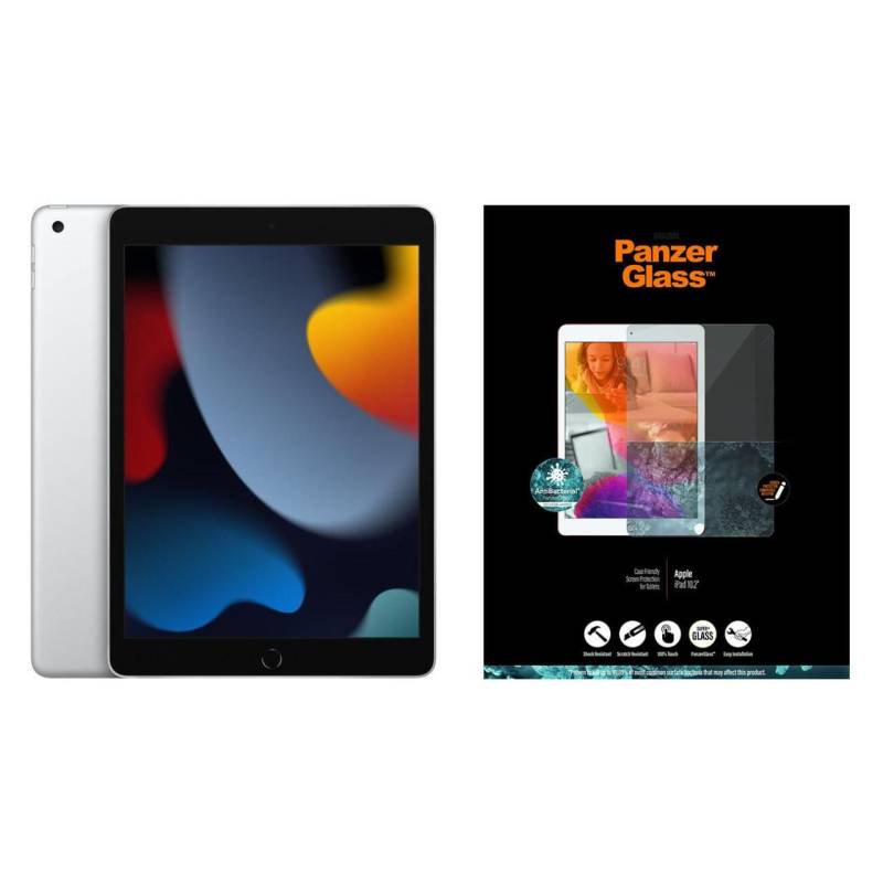 Apple iPad 9. Generation 25,9cm (10,2") 64GB silber + PanzerGlass Displayschutz von Apple