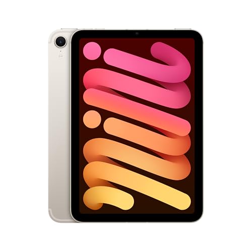 Apple iPad Mini (A17 Pro): 8,3'' Liquid Retina Display, 128 GB, WLAN 6E und 5G Mobilfunk, 12 MP Front /12 MP Rückkamera, Touch ID, Batterie für den ganzen Tag – Polarstern von Apple
