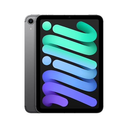 Apple iPad Mini (A17 Pro): 8,3'' Liquid Retina Display, 512 GB, WLAN 6E und 5G Mobilfunk, 12 MP Front /12 MP Rückkamera, Touch ID, Batterie für den ganzen Tag – Space Grau von Apple