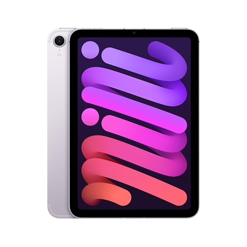 Apple iPad Mini (A17 Pro): 8,3'' Liquid Retina Display, 512 GB, WLAN 6E und 5G Mobilfunk, 12 MP Front /12 MP Rückkamera, Touch ID, Batterie für den ganzen Tag – Violett von Apple