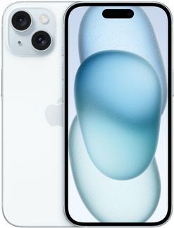 Apple iPhone 15 - 5G Smartphone - Dual-SIM / Interner Speicher 128GB - OLED-Display - 6,1" - 2556 x 1179 Pixel - 2 x R�ckkamera 48 MP, 12 MP - front camera 12 MP - Blau (MTP43ZD/A) von Apple